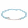 Armschmuck Leslii | Leslii Damen-Armband Kim Kristall Glasperlen-Armband Modeschmuck-Armband Dehnbar Blau