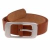 Gurtel Leslii | Leslii Damen-Gurtel Basic Statement-Schnalle Brauner Gurtel Uni Breite 3Cm Cognac Braun