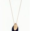 Ketten Leslii | Leslii Damen-Kette Statement Oval-Anhanger Lange Halskette Goldene Modeschmuck-Kette Gold B