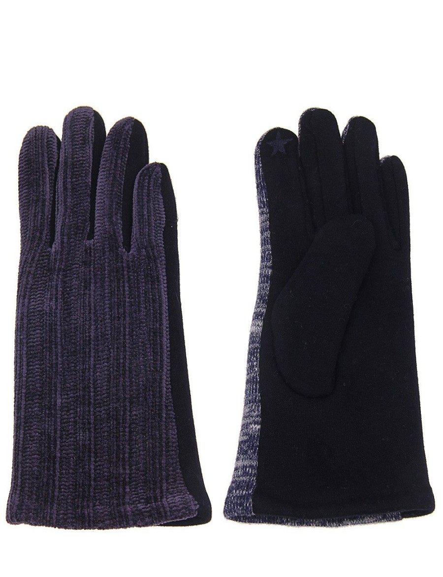 Accessoires Leslii | Handschuhe Strickmuster Blau