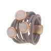 Ringe Leslii | Leslii Damen-Ring Statement Leder-Look Modeschmuck-Ring In Taupe Gold