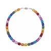 Ketten Leslii | Leslii Damen-Kette Premium Lucy Collier Zylinder Bunte Modeschmuck-Kette Kurze Kette Silber Bunt