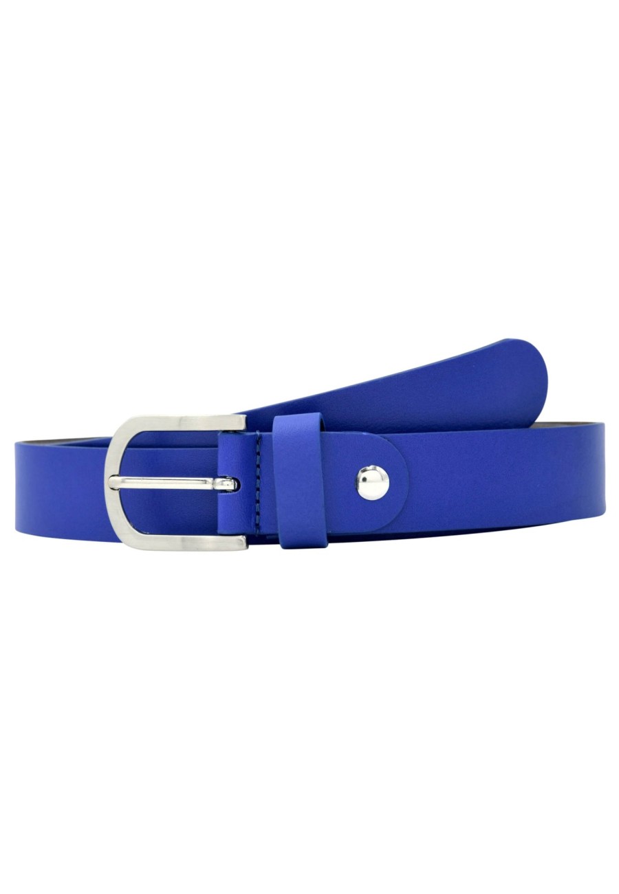 Gurtel Leslii | Leslii Premium Gurtel Echter Leder-Gurtel 3Cm Blauer Gurtel Kalbs-Nappaleder Narbung Royal-Blau