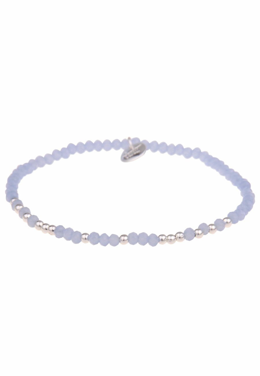 Armschmuck Leslii | Leslii Damen-Armband Kathi Kristall Glasperlen-Armband Modeschmuck-Armband Dehnbar Blau