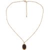 Ketten Leslii | Leslii Damen-Kette Glieder-Kette Oval-Anhanger Kurze Halskette Modeschmuck-Kette Gold Schwarz