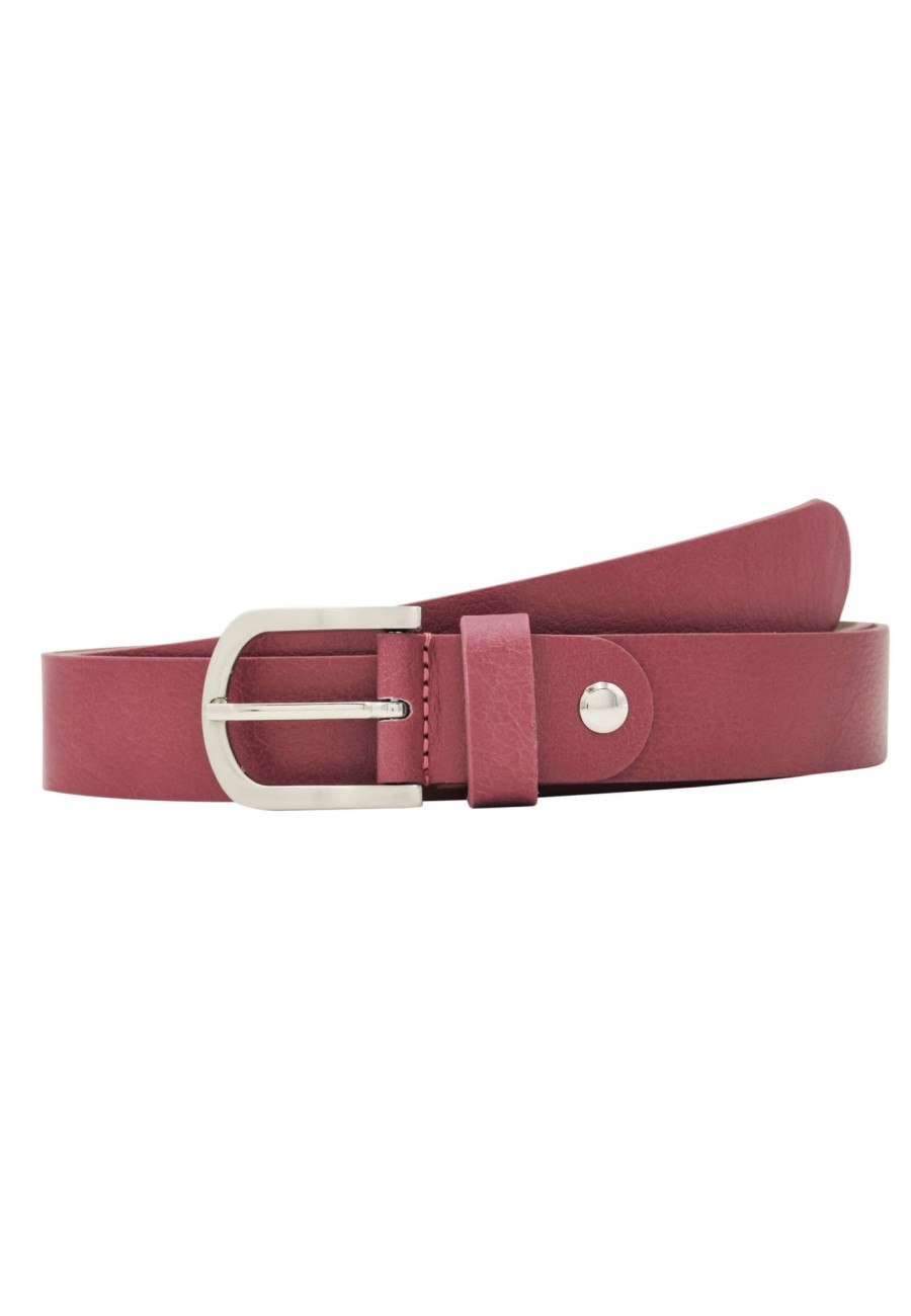 Gurtel Leslii | Leslii Premium Gurtel Echter Leder-Gurtel 3Cm Pinker Gurtel Kalbs-Nappaleder Narbung Fuchsia Silber