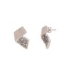 Ohrschmuck Leslii | Leslii Damen-Ohrringe Ohrstecker Angela Statement Glitzer Ohrstecker Modeschmuck-Ohrringe Silber