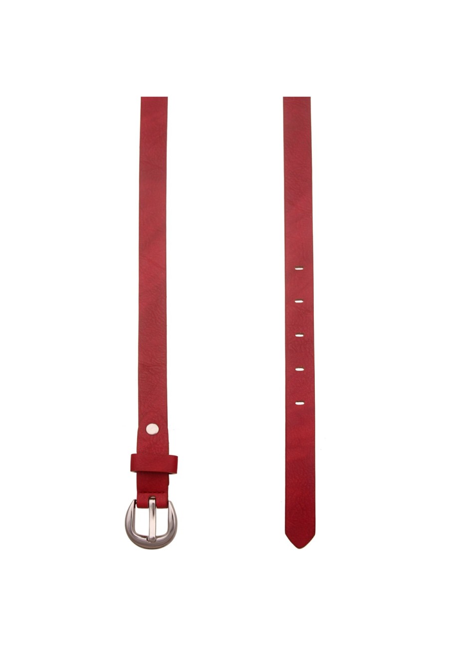 Gurtel Leslii | Leslii Damen-Gurtel Schmaler Gurtel Roter Gurtel Basic-Gurtel In Rot Silber