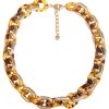 Ketten Leslii | Leslii Damen-Kette Anna Statement Panzer-Kette Glieder-Kette Goldene Modeschmuck-Kette Gold Braun