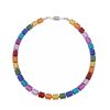 Ketten Leslii | Leslii Damen-Kette Premium Lucy Collier Zylinder Bunte Modeschmuck-Kette Kurze Kette Silber Bunt