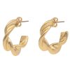 Ohrschmuck Leslii | Leslii Damen-Ohrringe Creolen Swirl Goldener Ohrschmuck Modeschmuck-Ohrringe In Gold