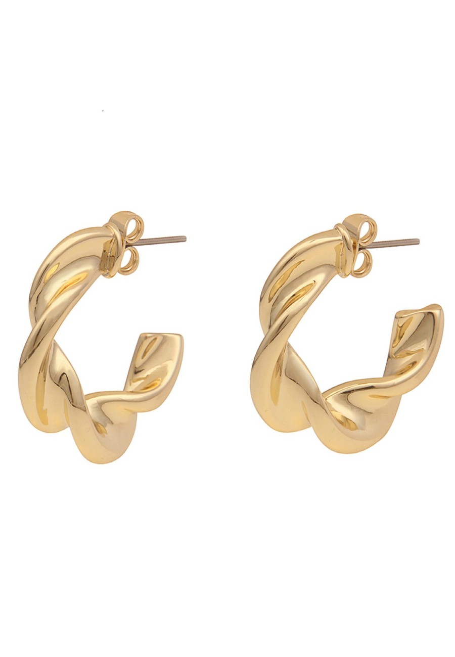 Ohrschmuck Leslii | Leslii Damen-Ohrringe Creolen Swirl Goldener Ohrschmuck Modeschmuck-Ohrringe In Gold