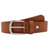 Gurtel Leslii | Leslii Premium Gurtel Echter Leder-Gurtel Brauner Gurtel Kalbs-Nappaleder Breite 4Cm Narbung Cognac