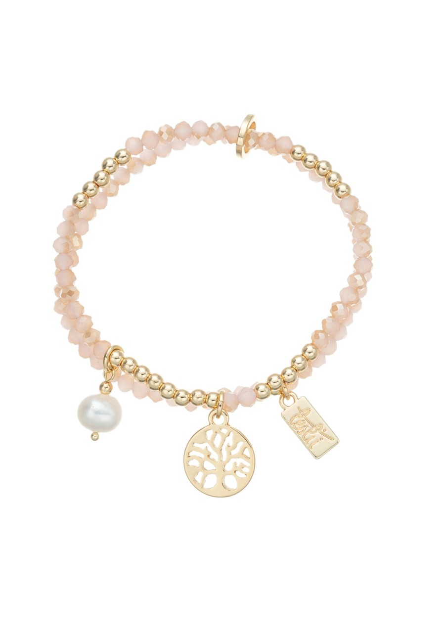 Armschmuck Leslii | Leslii Armband Lebensbaum Rosa Beige