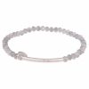 Armschmuck Leslii | Leslii Damen-Armband Kim Kristall Glasperlen-Armband Modeschmuck-Armband Dehnbar Grau