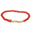 Armschmuck Leslii | Leslii Damen-Armband Kayla Kristall Glasperlen-Armband Modeschmuck-Armband Dehnbar Orange