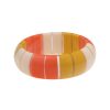 Armschmuck Leslii | Leslii Damen-Armband Xxl-Armreif Retro Statement-Armband Modeschmuck-Armband Orange Gelb Weis