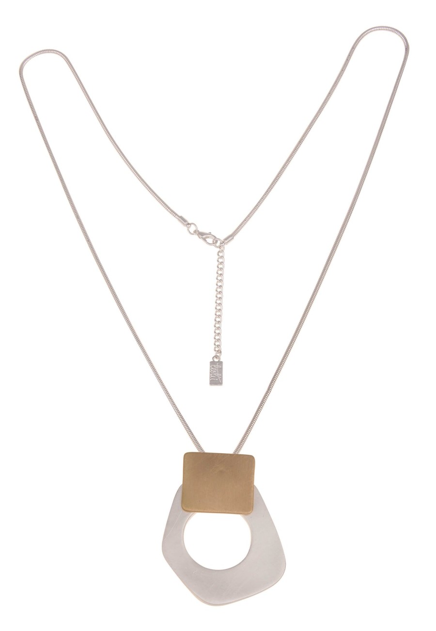 Ketten Leslii | Leslii Damen-Kette Bicolor Formen Matt Schlangen-Kette Silberne Modeschmuck-Kette Silber Gold