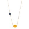 Ketten Leslii | Leslii Damen-Kette Color Glieder-Kette Goldene Halskette Bunte Modeschmuck-Kette Gold Bunt