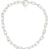 Ketten Leslii | Leslii Damen-Kette Statement Glieder-Kette Kurze Kette Silberne Modeschmuck-Kette T-Schliese Silber