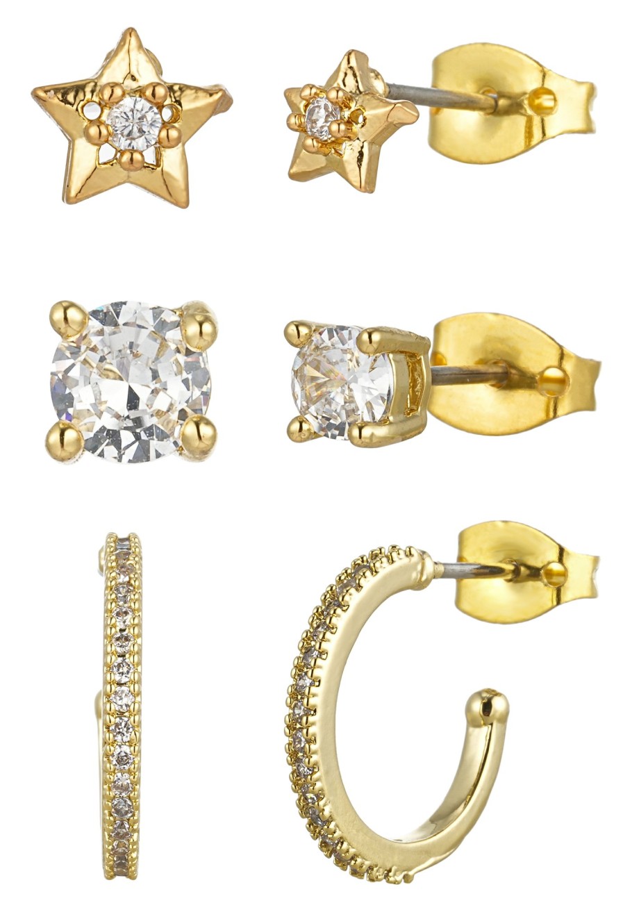 Ohrschmuck Leslii | Leslii Ohrring Set Gold Glitzer